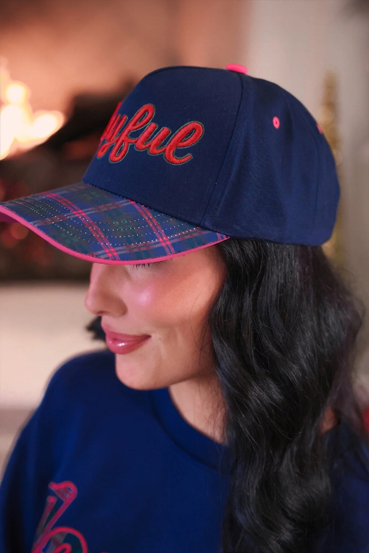 Joyful Plaid Christmas Hat