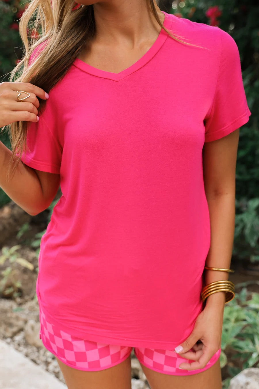 Jess Lea Hot Pink Basic Top