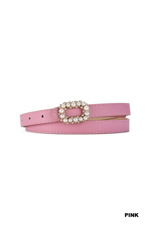 Pink Pearl Buckle Belt