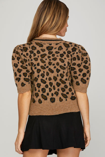 Mocha Leopard Print Cardigan
