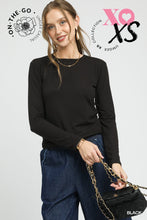 Load image into Gallery viewer, Black Long Sleeve Crew Neck Top

