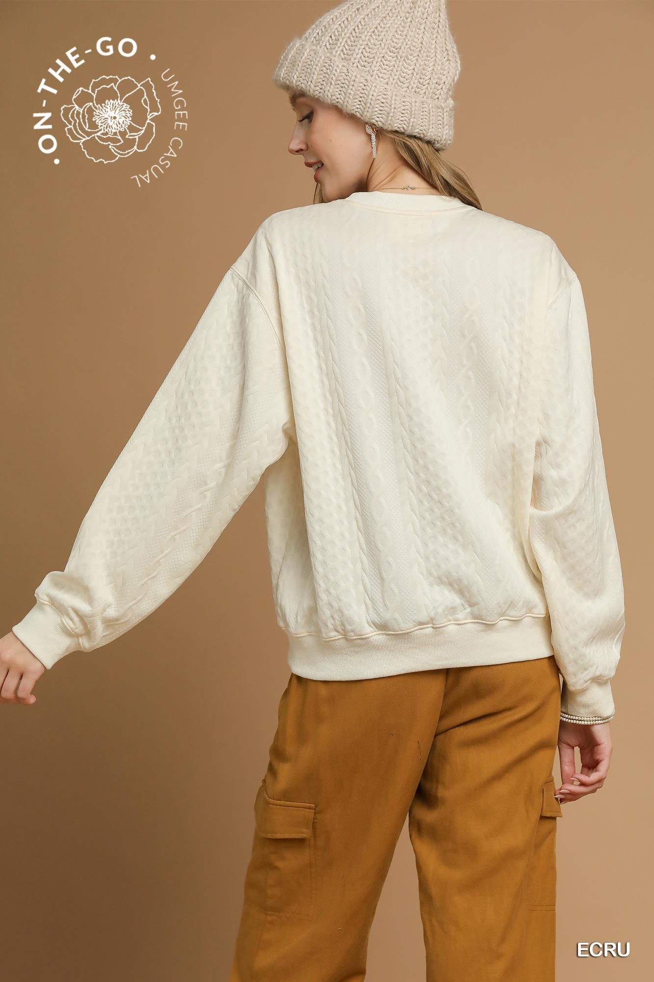 Ecru Cable Knit Pullover