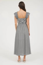 Load image into Gallery viewer, Black Plaid Bow Detail Midi Dress
