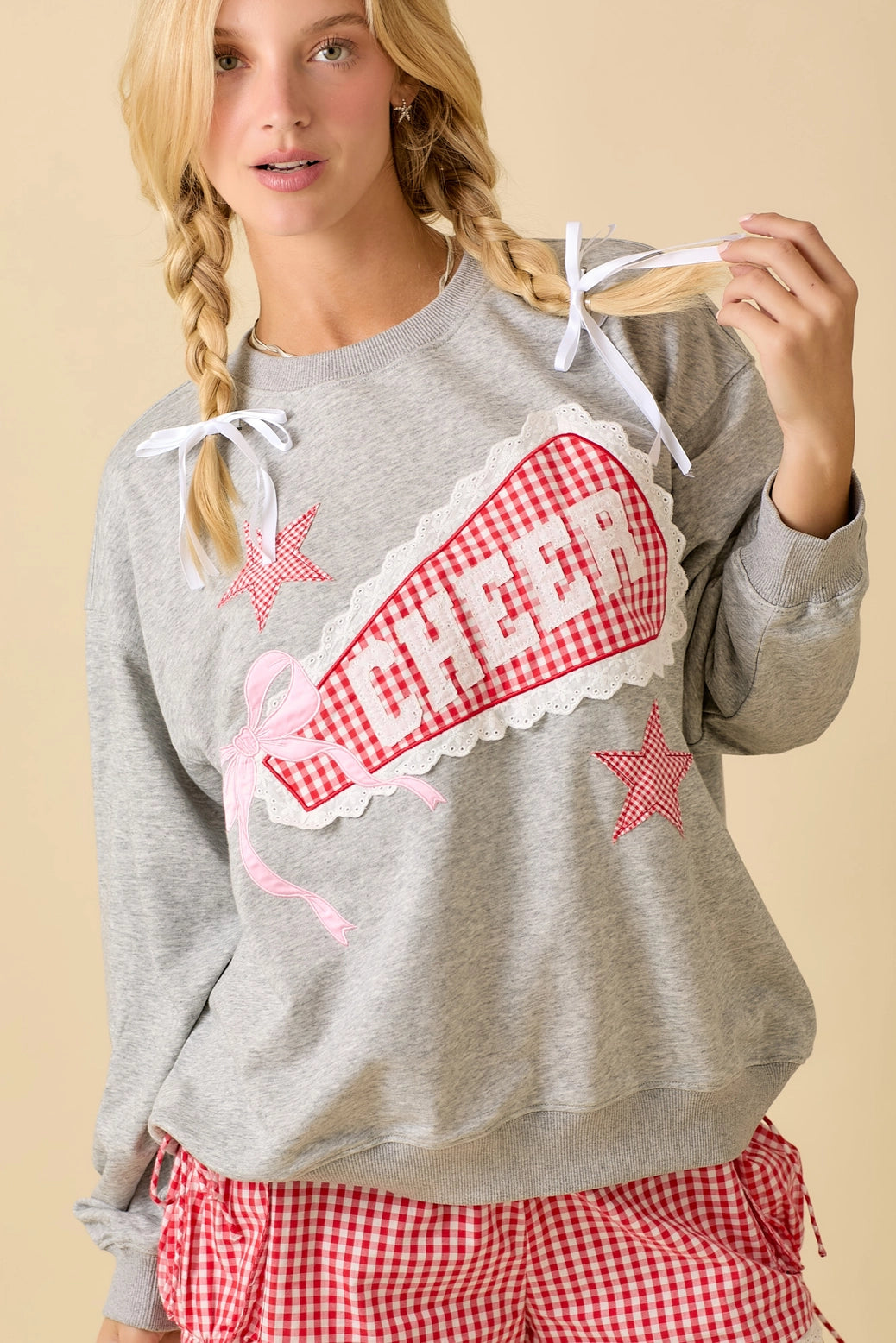 Game Day CHEER Patchwork Crewneck