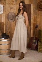 Load image into Gallery viewer, Khaki Plaid Midi Dress
