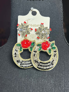 Beaded derby earrings