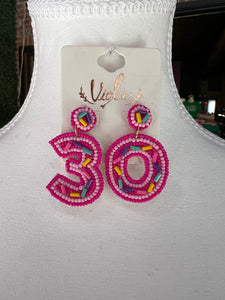 30 Birthday earrings