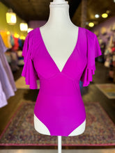 Load image into Gallery viewer, Orchid Ruffle Sleeve Bathing suit
