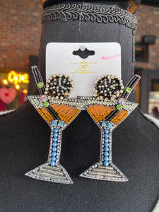 Martini glass earrings